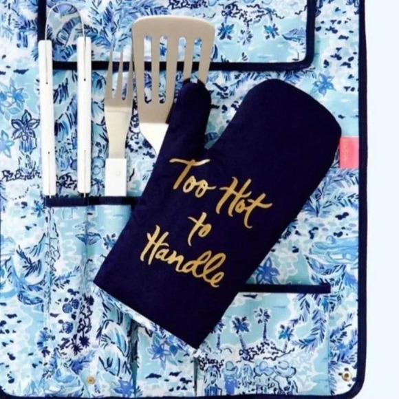 Lilly Pulitzer Blue High Tide Grilling Set - Picture 4 of 4